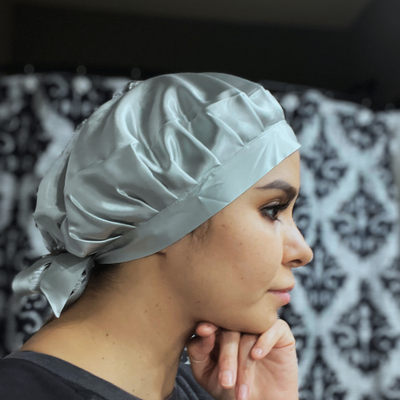 100% Mulberry Silk Bonnet Sleep Cap with Adjustable Ribbons