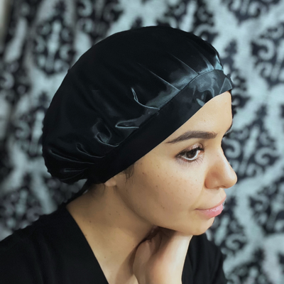 100% Mulberry Silk Bonnet Sleep Cap with Adjustable Ribbons