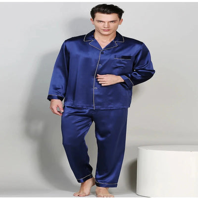 19MM 100% Mulberry Silk Pajama Set – Men’s Long Sleeve & Pants