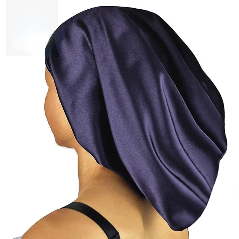 100% Mulberry Silk -Long Hair Nightcap