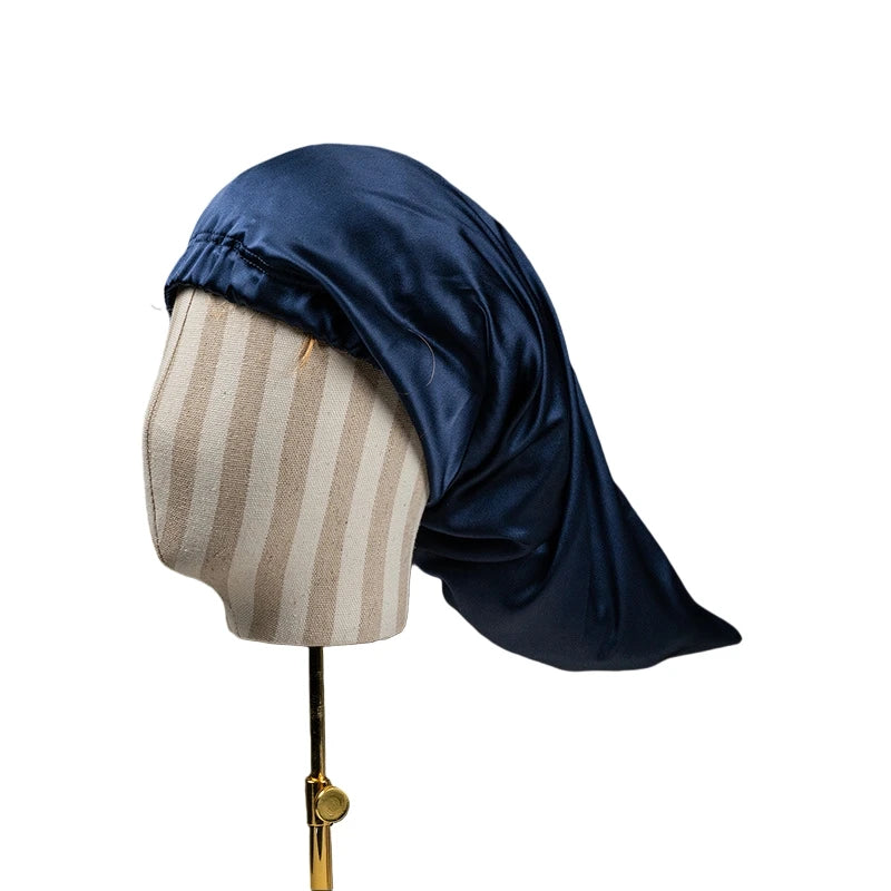 100% Mulberry Silk -Long Hair Nightcap