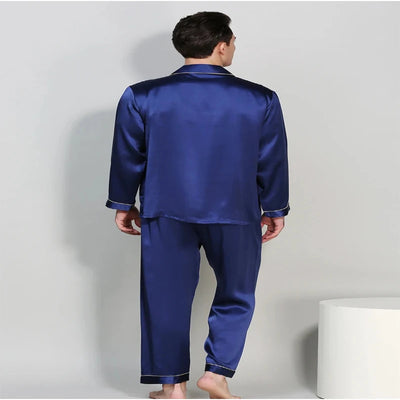 19MM 100% Mulberry Silk Pajama Set – Men’s Long Sleeve & Pants