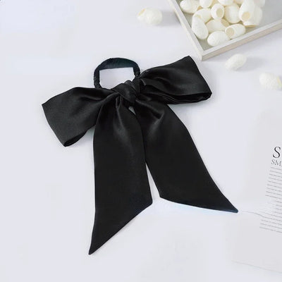 100% Mulberry Silk Hair Scrunchie Bow Long Ribbon