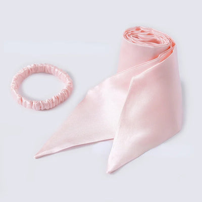 100% Mulberry Silk Hair Scrunchie Bow Long Ribbon