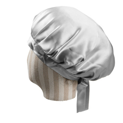 100% Mulberry Silk Bonnet Sleep Cap with Adjustable Ribbons