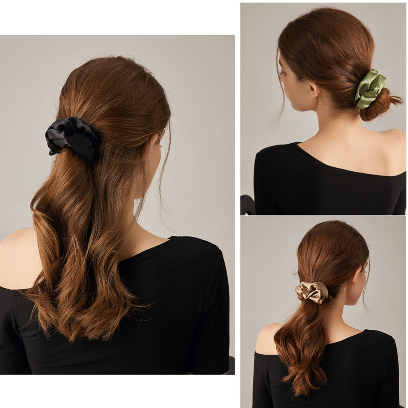 100% Pure Silk Hair Scrunchies Over-Sized 6CM