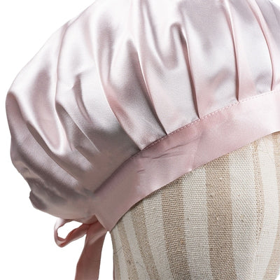 100% Mulberry Silk Bonnet Sleep Cap with Adjustable Ribbons