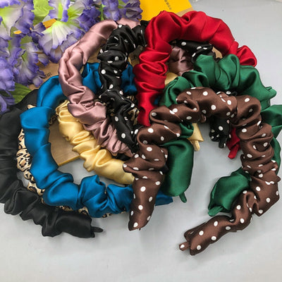 100% Mulberry Silk Ruffled Headband Crown