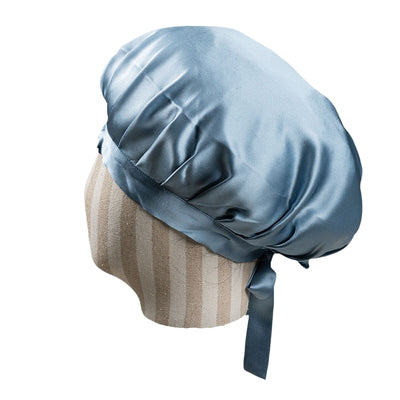 100% Mulberry Silk Bonnet Sleep Cap with Adjustable Ribbons