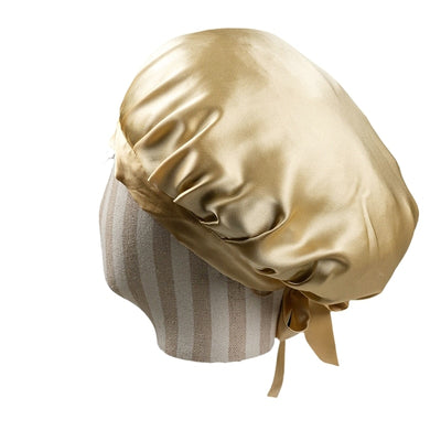 100% Mulberry Silk Bonnet Sleep Cap with Adjustable Ribbons